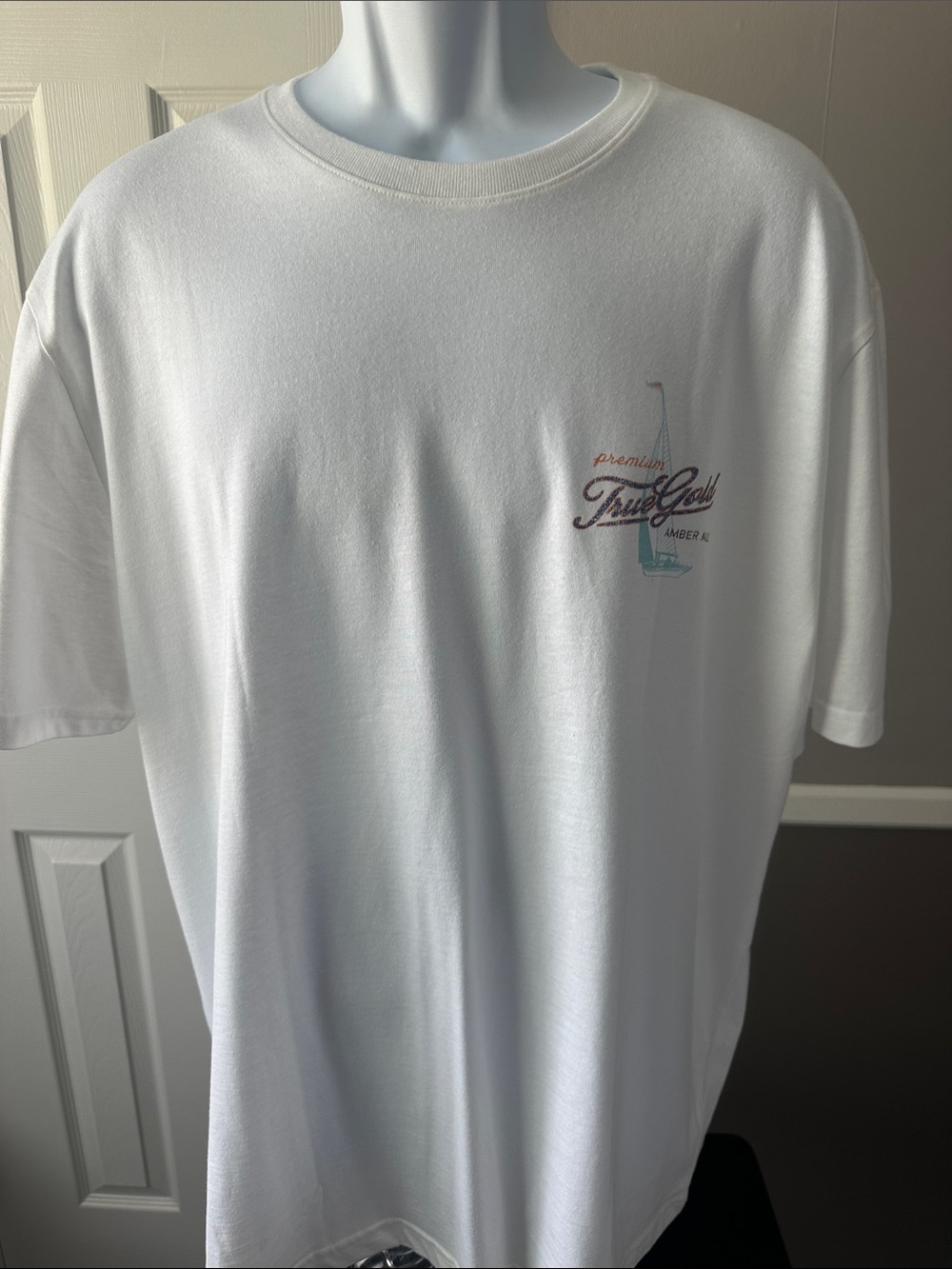 Izod White Short Sleeve Tee with Small Nautical Chest Graphic